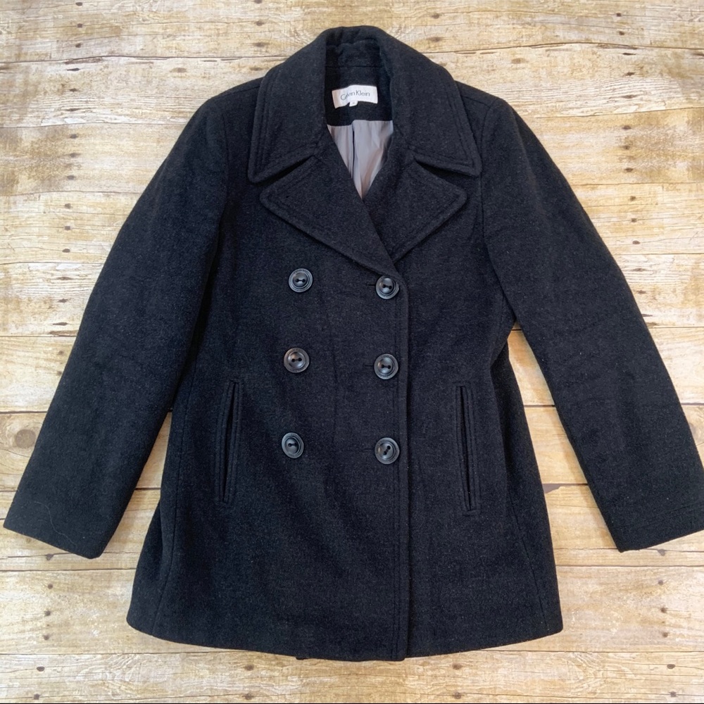 Calvin Klein Pea Coat Dark Gray size 10